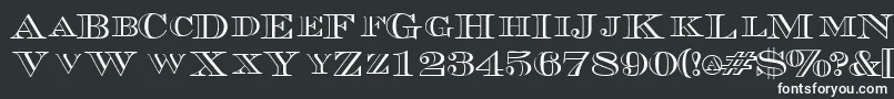 フォントTriboutlinescapssskRegular – 白い文字