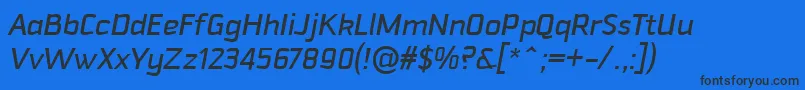 DowntempoMediumitalic Font – Black Fonts on Blue Background