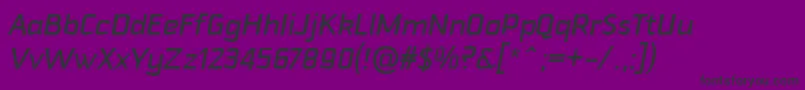 DowntempoMediumitalic-fontti – mustat fontit violetilla taustalla