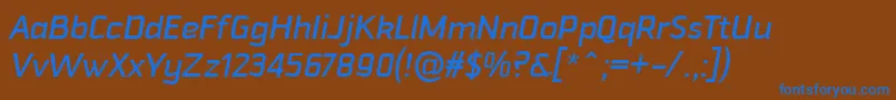 Шрифт DowntempoMediumitalic – синие шрифты на коричневом фоне