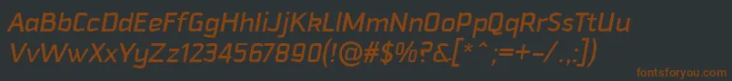 Шрифт DowntempoMediumitalic – коричневые шрифты на чёрном фоне