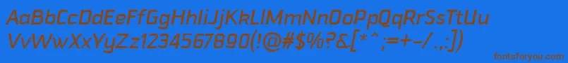 DowntempoMediumitalic Font – Brown Fonts on Blue Background