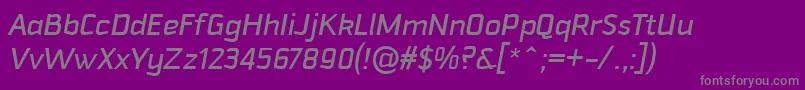DowntempoMediumitalic-Schriftart – Graue Schriften auf violettem Hintergrund