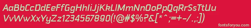 DowntempoMediumitalic Font – Green Fonts on Red Background