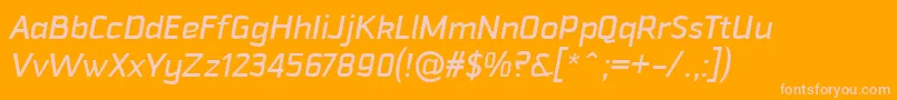 Fonte DowntempoMediumitalic – fontes rosa em um fundo laranja