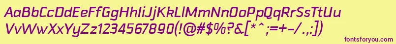 Шрифт DowntempoMediumitalic – фиолетовые шрифты на жёлтом фоне