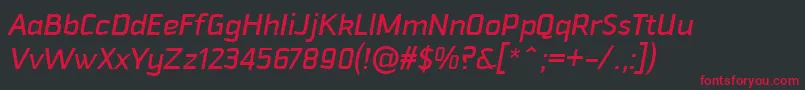 DowntempoMediumitalic Font – Red Fonts on Black Background