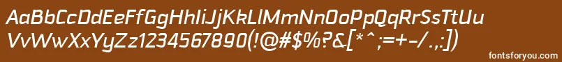 フォントDowntempoMediumitalic – 茶色の背景に白い文字