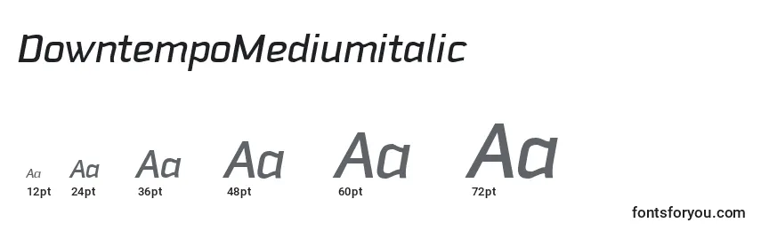 Размеры шрифта DowntempoMediumitalic