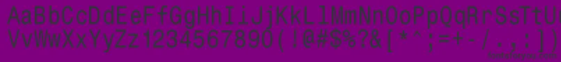 Monospacetypewriter-Schriftart – Schwarze Schriften auf violettem Hintergrund