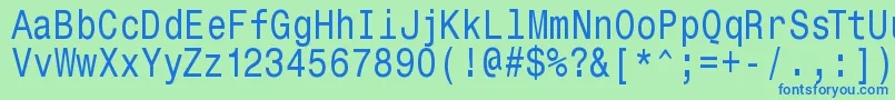 Шрифт Monospacetypewriter – синие шрифты на зелёном фоне