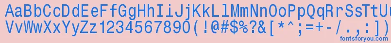 Monospacetypewriter-fontti – siniset fontit vaaleanpunaisella taustalla