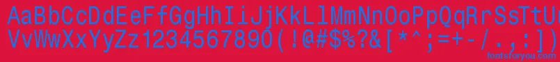 Monospacetypewriter Font – Blue Fonts on Red Background