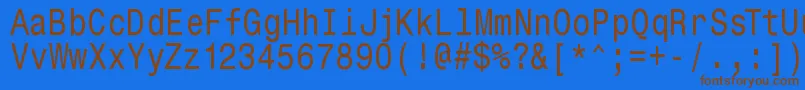 Monospacetypewriter Font – Brown Fonts on Blue Background
