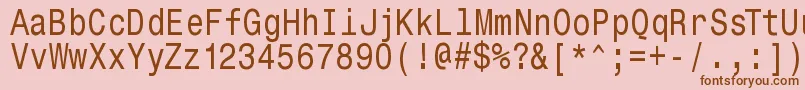 Monospacetypewriter Font – Brown Fonts on Pink Background