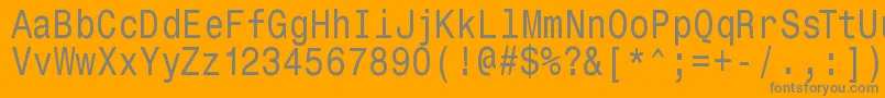 Monospacetypewriter Font – Gray Fonts on Orange Background