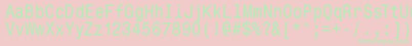 Monospacetypewriter Font – Green Fonts on Pink Background