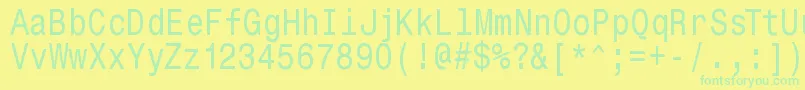 Monospacetypewriter Font – Green Fonts on Yellow Background