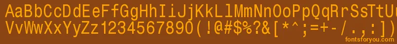 Lisätietoja Monospacetypewriter-fontista Monospacetypewriter-fontti – oranssit fontit ruskealla taustalla