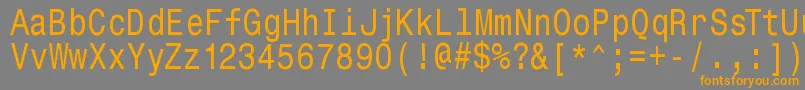 Monospacetypewriter-Schriftart – Orangefarbene Schriften auf grauem Hintergrund