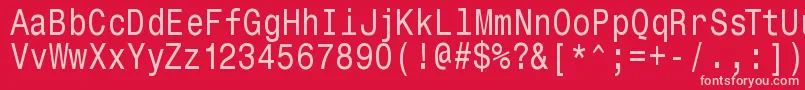 フォントMonospacetypewriter – 赤い背景にピンクのフォント