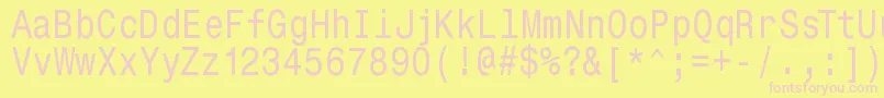 Fonte Monospacetypewriter – fontes rosa em um fundo amarelo