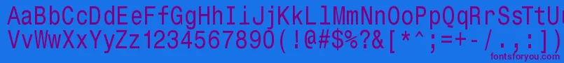 Monospacetypewriter Font – Purple Fonts on Blue Background