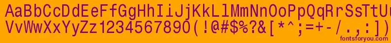 Police Monospacetypewriter – polices violettes sur fond orange