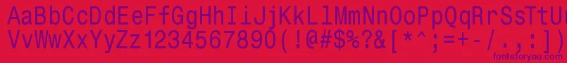 フォントMonospacetypewriter – 赤い背景に紫のフォント