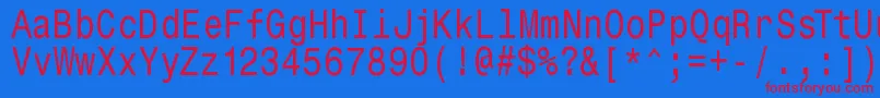 Monospacetypewriter Font – Red Fonts on Blue Background