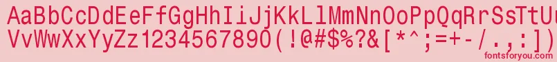 Шрифт Monospacetypewriter – красные шрифты на розовом фоне