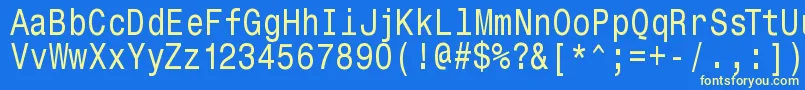 Monospacetypewriter Font – Yellow Fonts on Blue Background