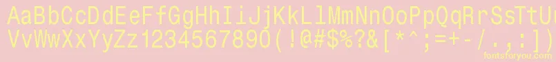 Fonte Monospacetypewriter – fontes amarelas em um fundo rosa