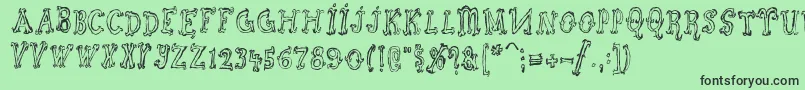 Szorakatenusz Font – Black Fonts on Green Background