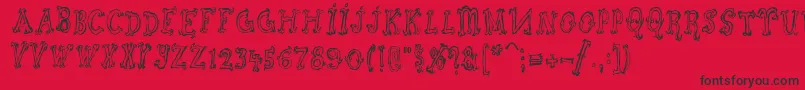 Szorakatenusz Font – Black Fonts on Red Background