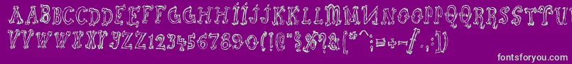 Szorakatenusz Font – Green Fonts on Purple Background