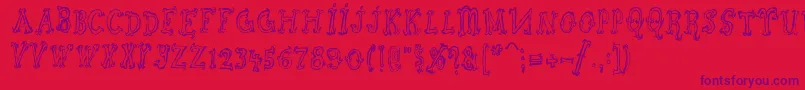 Szorakatenusz Font – Purple Fonts on Red Background