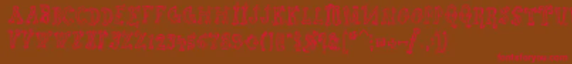 Szorakatenusz Font – Red Fonts on Brown Background