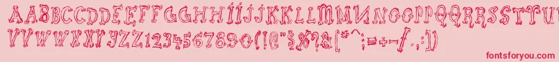 Szorakatenusz Font – Red Fonts on Pink Background