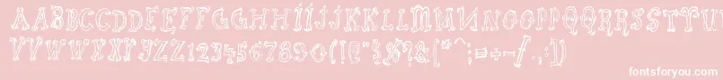 Szorakatenusz Font – White Fonts on Pink Background