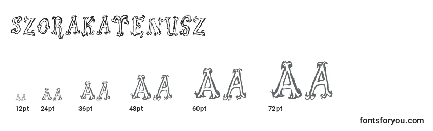 Размеры шрифта Szorakatenusz
