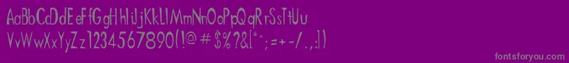 フォントDitnees – 紫の背景に灰色の文字