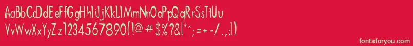 フォントDitnees – 赤い背景に緑の文字