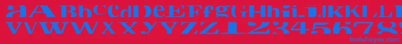 Cropfontxtra Font – Blue Fonts on Red Background