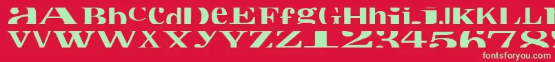Cropfontxtra Font – Green Fonts on Red Background