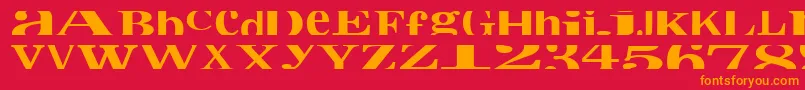 Cropfontxtra Font – Orange Fonts on Red Background