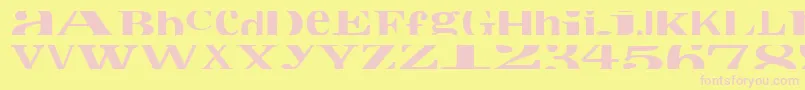 Cropfontxtra-fontti – vaaleanpunaiset fontit keltaisella taustalla