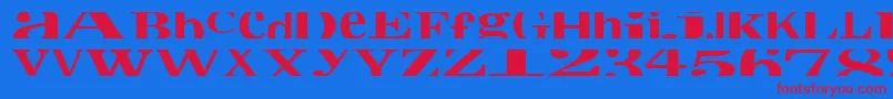 Cropfontxtra Font – Red Fonts on Blue Background