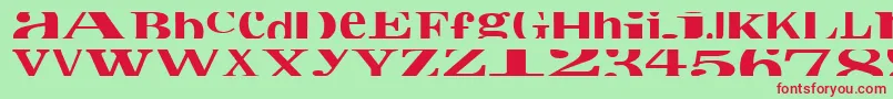 Cropfontxtra Font – Red Fonts on Green Background