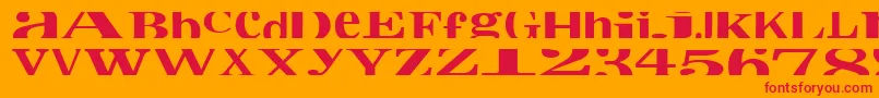 Cropfontxtra Font – Red Fonts on Orange Background